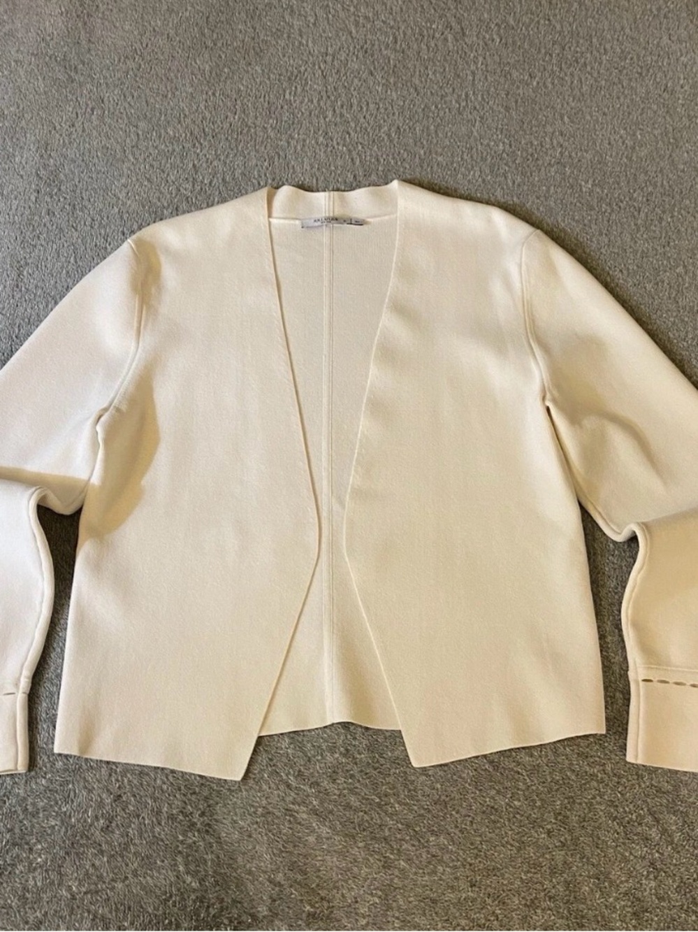MM.Lafleur XL Saint Ambroeus Jardigan Cream Open-Front Women's Sweater Cardigan